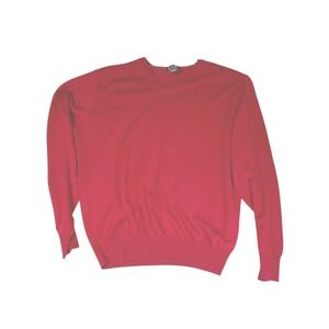 JO S A BANK Mens V Neck Sweater Merino Wool Red Size M Signature Collection